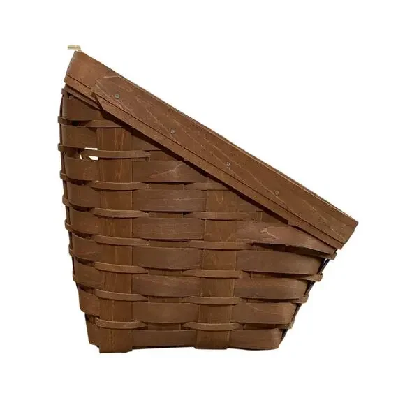 New Longaberger Large Desktop Sort & Store Basket Rich Brown Metal Ring 2009